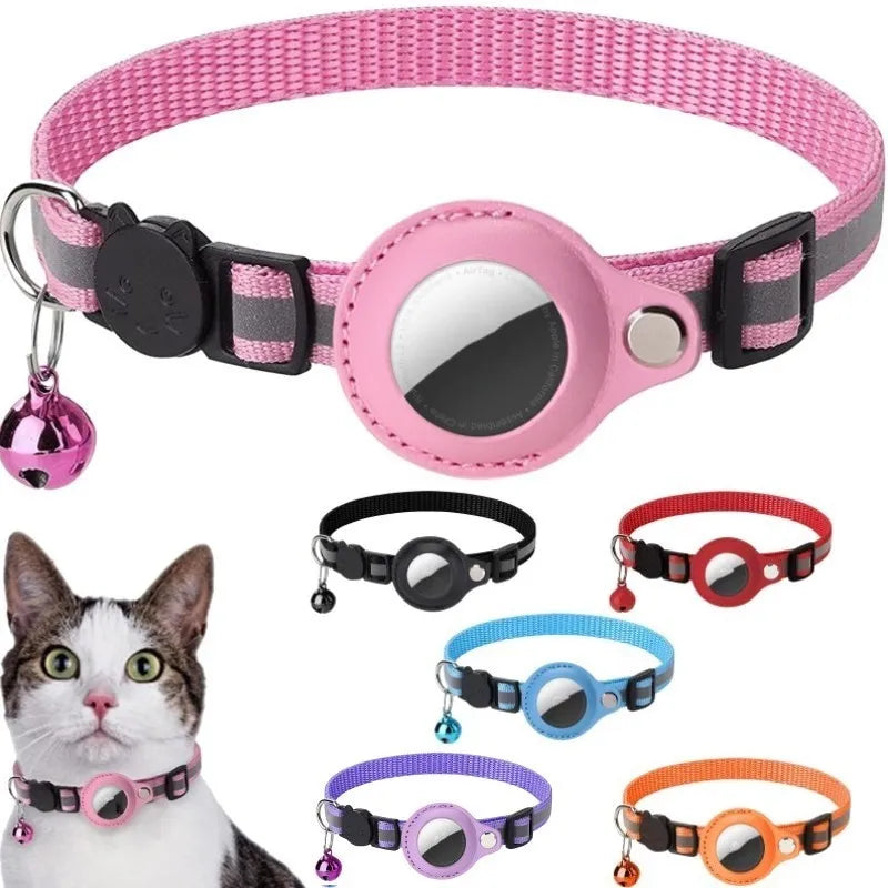 Reflektierendes Haustierhalsband mit AirTag-Halter